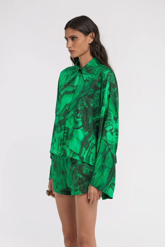 RC Malachite print Blouse RC Malachite print Blouse Green TKT700-4QN06