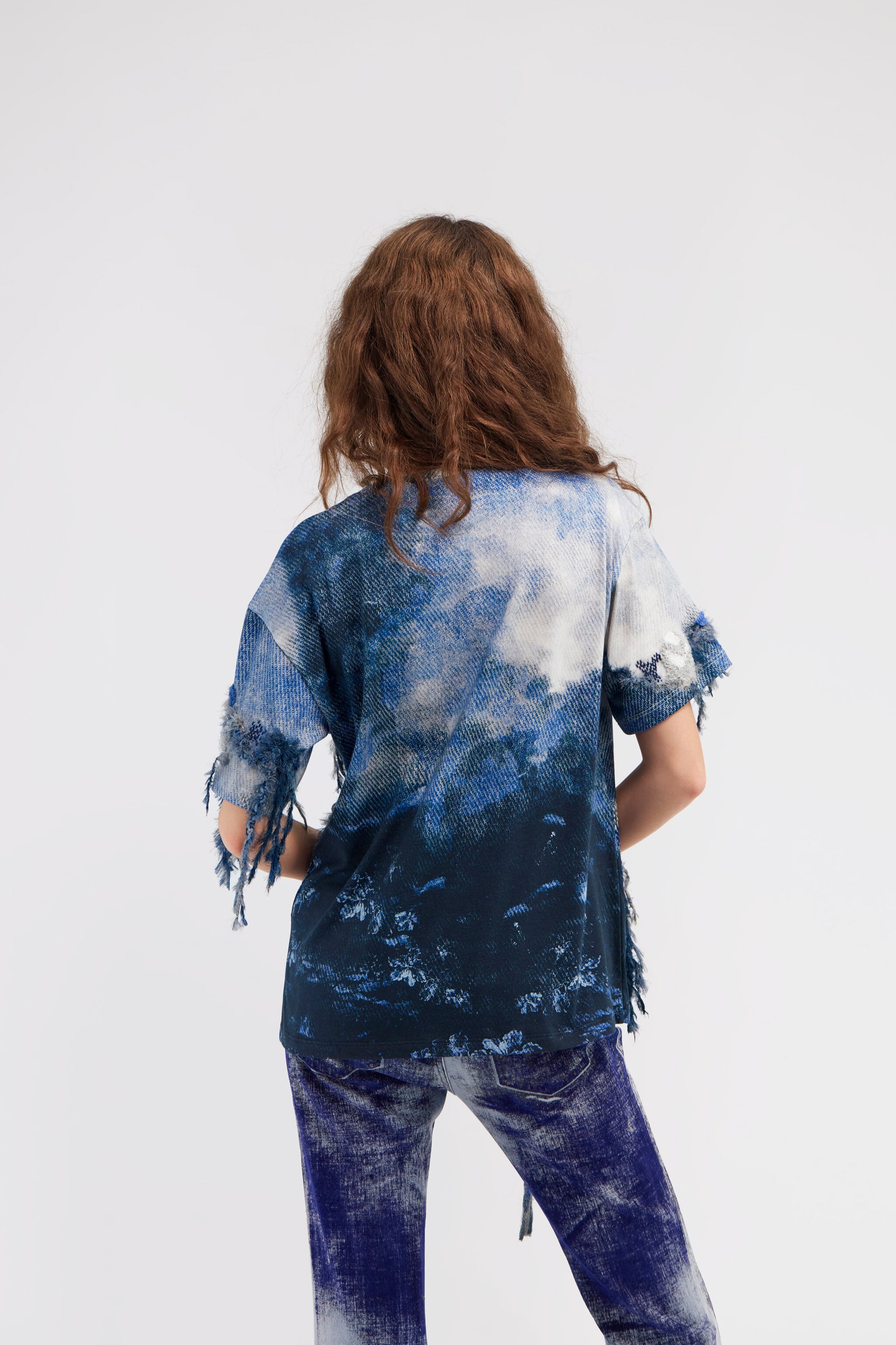 RC T-shirt avec impression Denim Wild Leda Bleu foncé RWT62A-3PI16