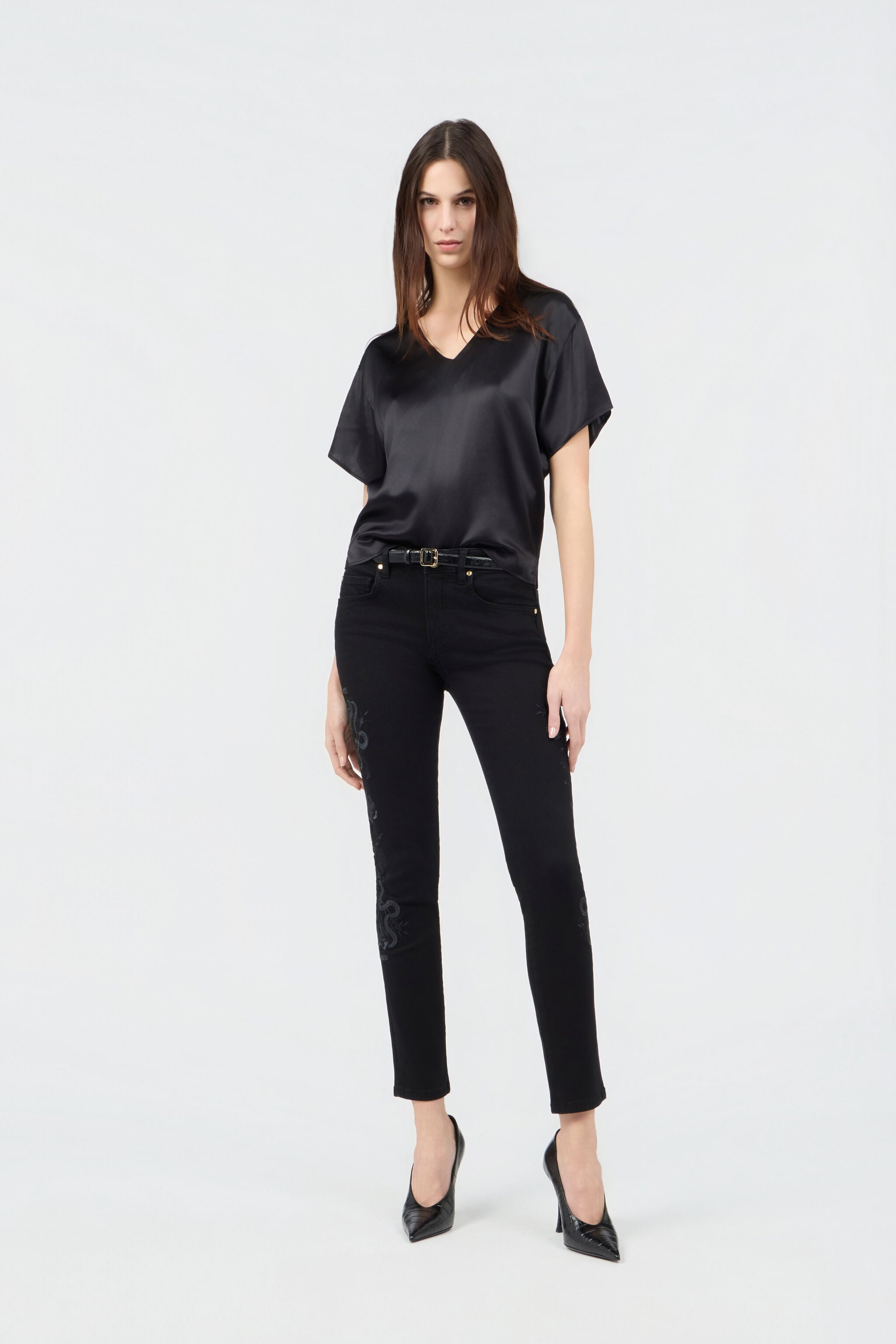 RC Top Negro De Seda Con Aberturas RC Top Negro De Seda Con Aberturas BLACK SOT60E-SE005