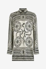 RC Silk Shirt With Mosaic Print Black/White VWT160-4QQ73