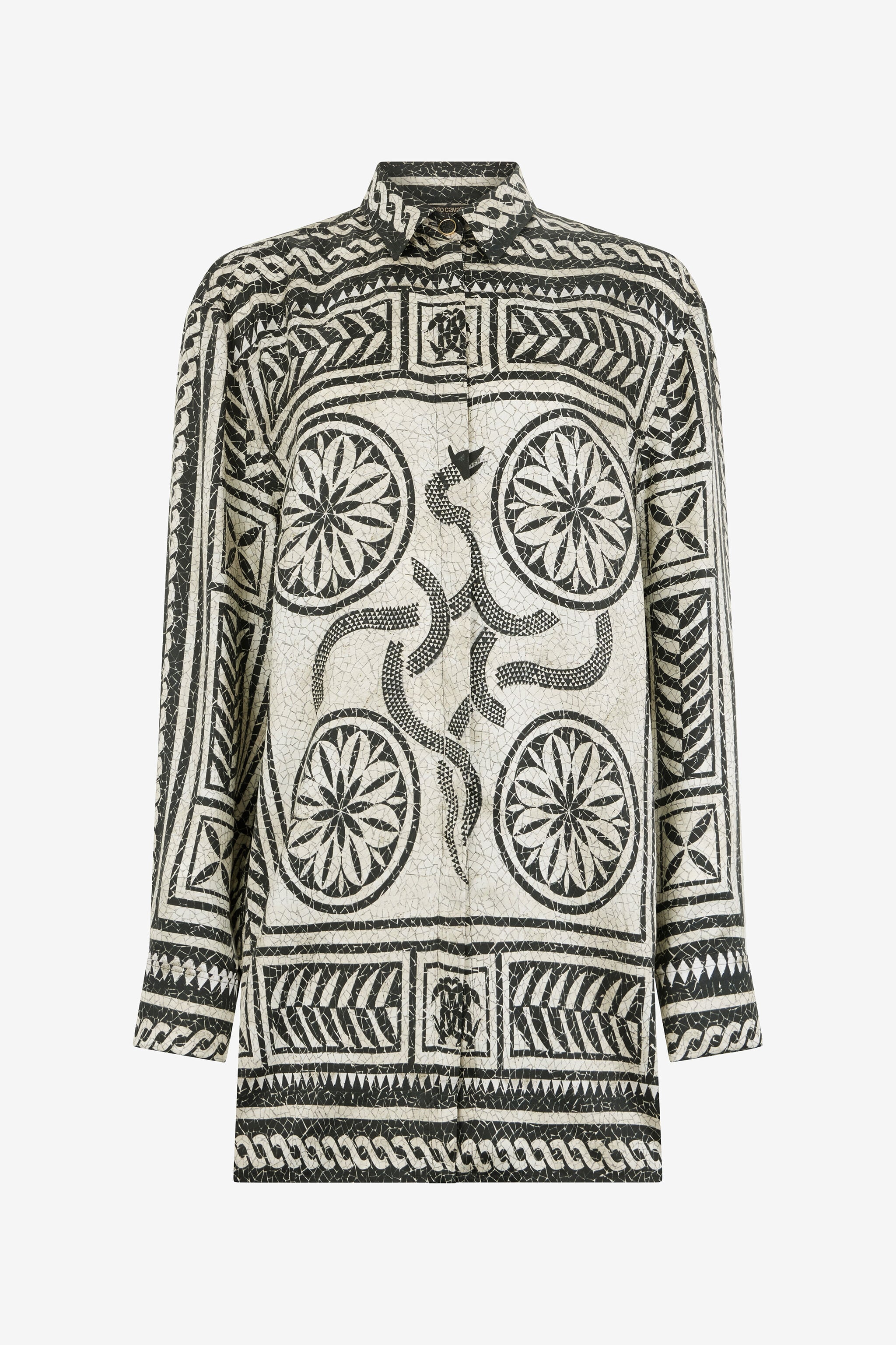 RC Camicia In Seta Con Stampa Mosaico Nero/Bianco VWT160-4QQ73
