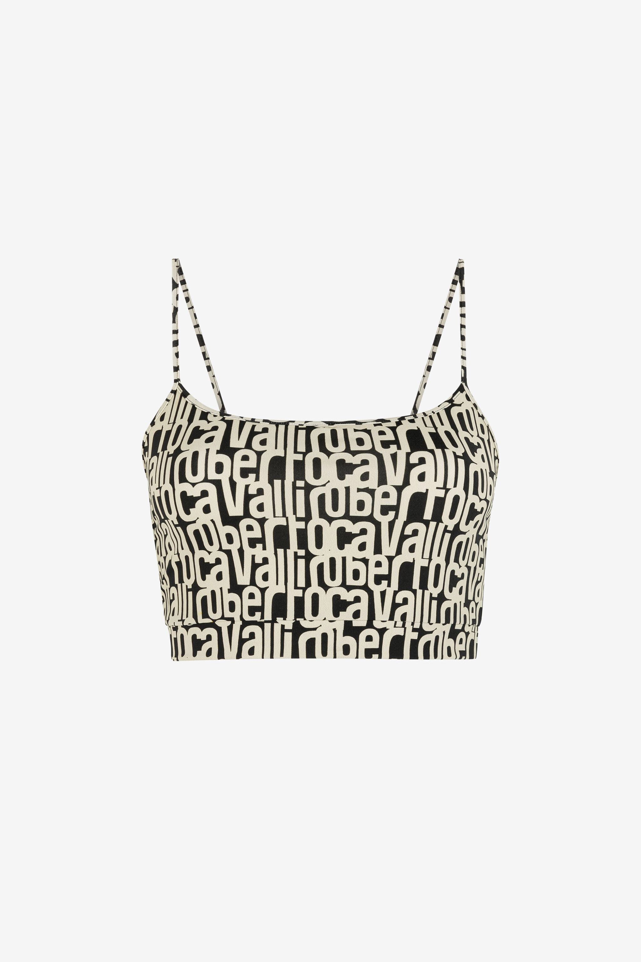 RC Logo-print cropped top RC Logo-print cropped top Black/White RKT602-LNH82