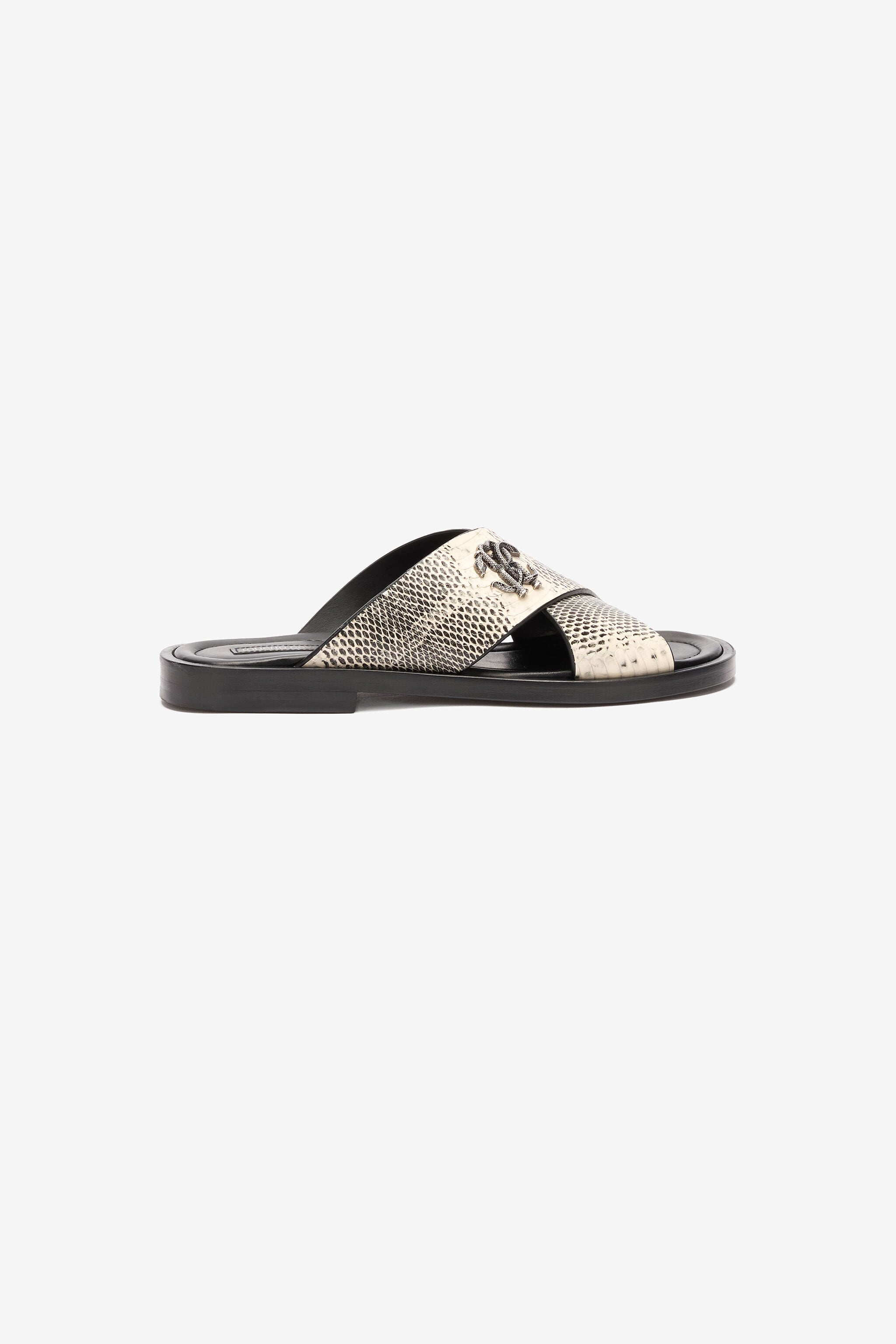 RC Slides With Cobra Print And Mirror Snake Monogram RC Slides With Cobra Print And Mirror Snake Monogram Black/White URS021-PZU07