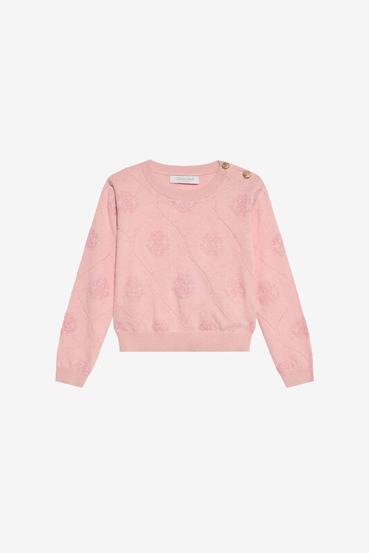 JU Jersey de punto rosa blush con monograma JU Jersey de punto rosa blush con monograma PINK HEAV. XJM61K-MQS84