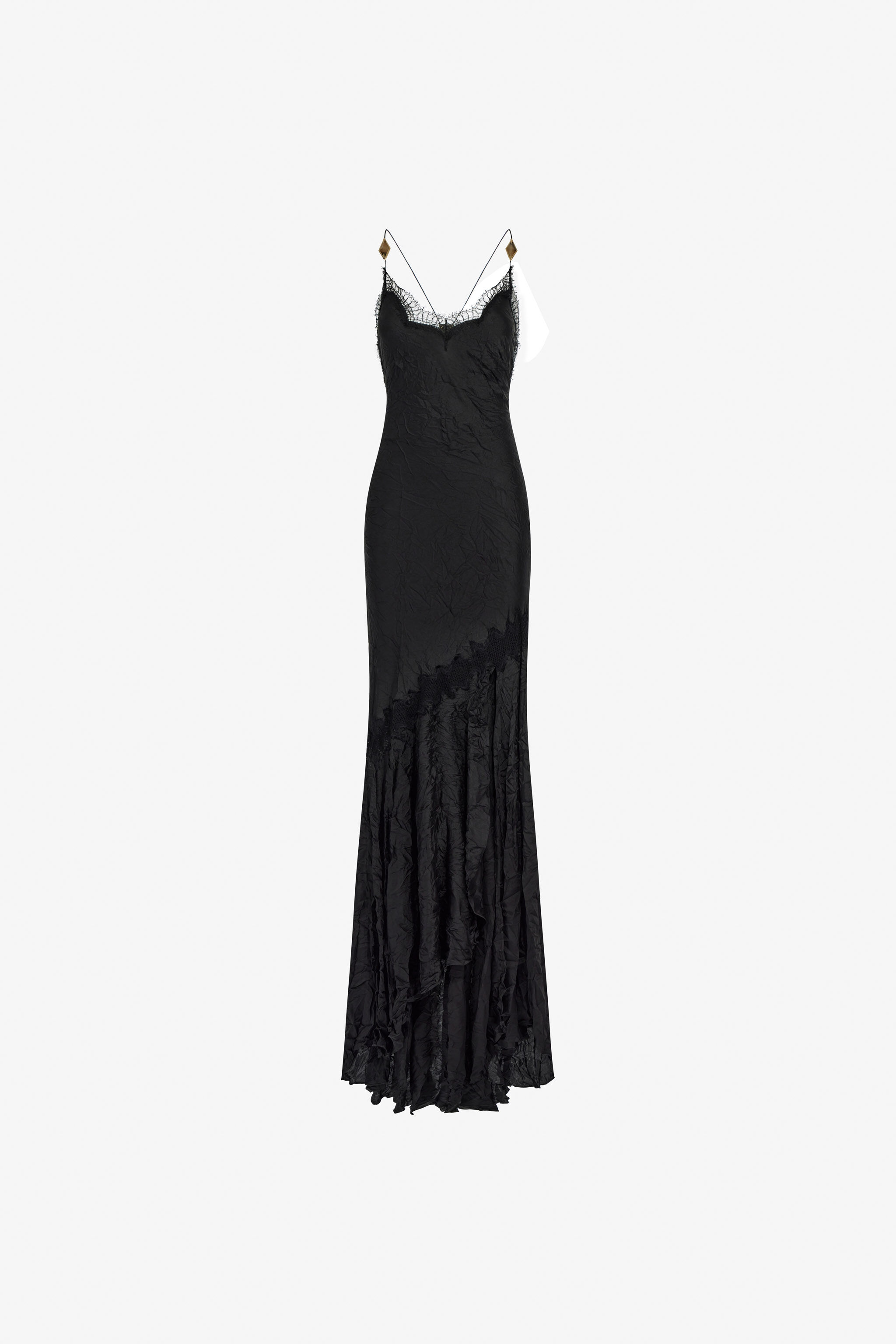 Crumpled long dress in Black for Women | Roberto Cavalli®