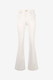 JC Pantaloni Svasati In Cotone Stretch Bianco UFJ008-UF135