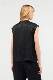 JC Haut Sans Manches Avec Motif Jaguar Skin Noir UFT153-UF219