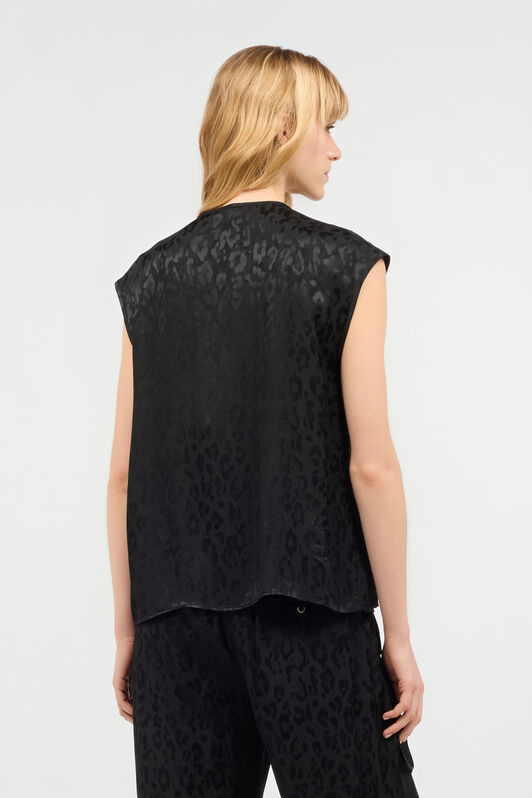 JC Haut Sans Manches Avec Motif Jaguar Skin JC Haut Sans Manches Avec Motif Jaguar Skin Noir UFT153-UF219