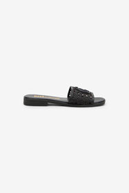 JC Sandalia con Detalle de Logo BLACK WFS101-WF339