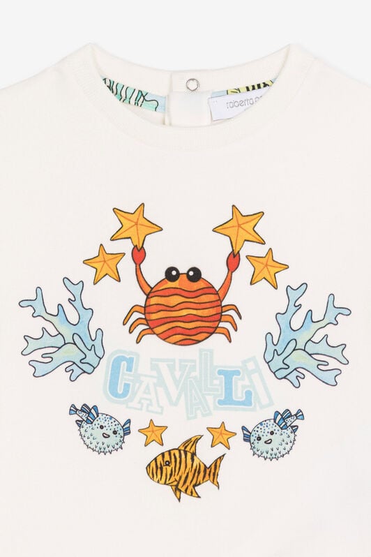 JU Graphic-print cotton T-shirt JU Graphic-print cotton T-shirt White QJT672-JV025