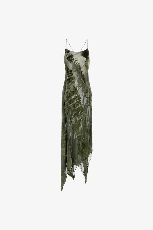 RC Long devore dress Dark green SKT160-VL041