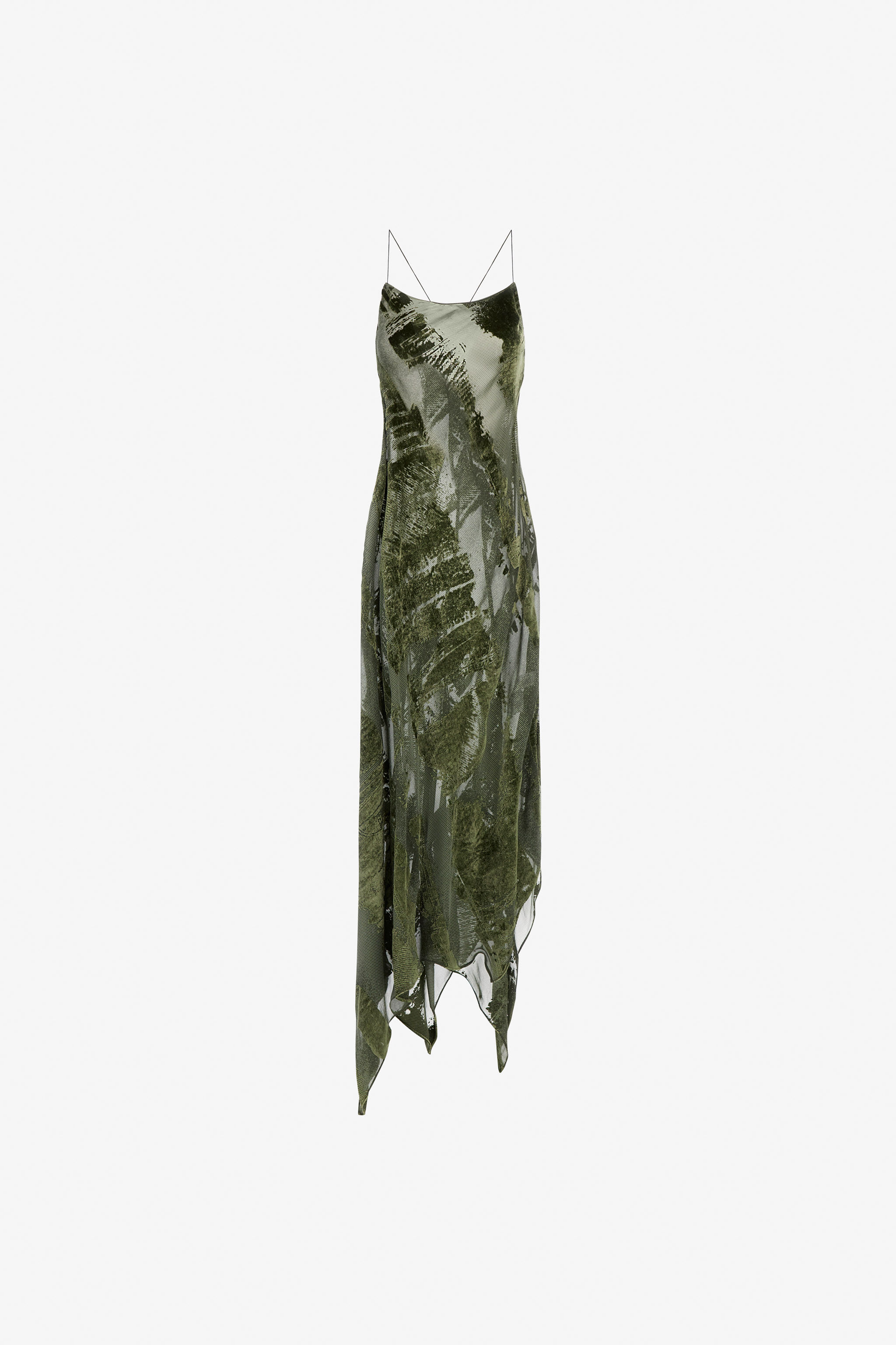 RC Long devore dress Dark green SKT160-VL041