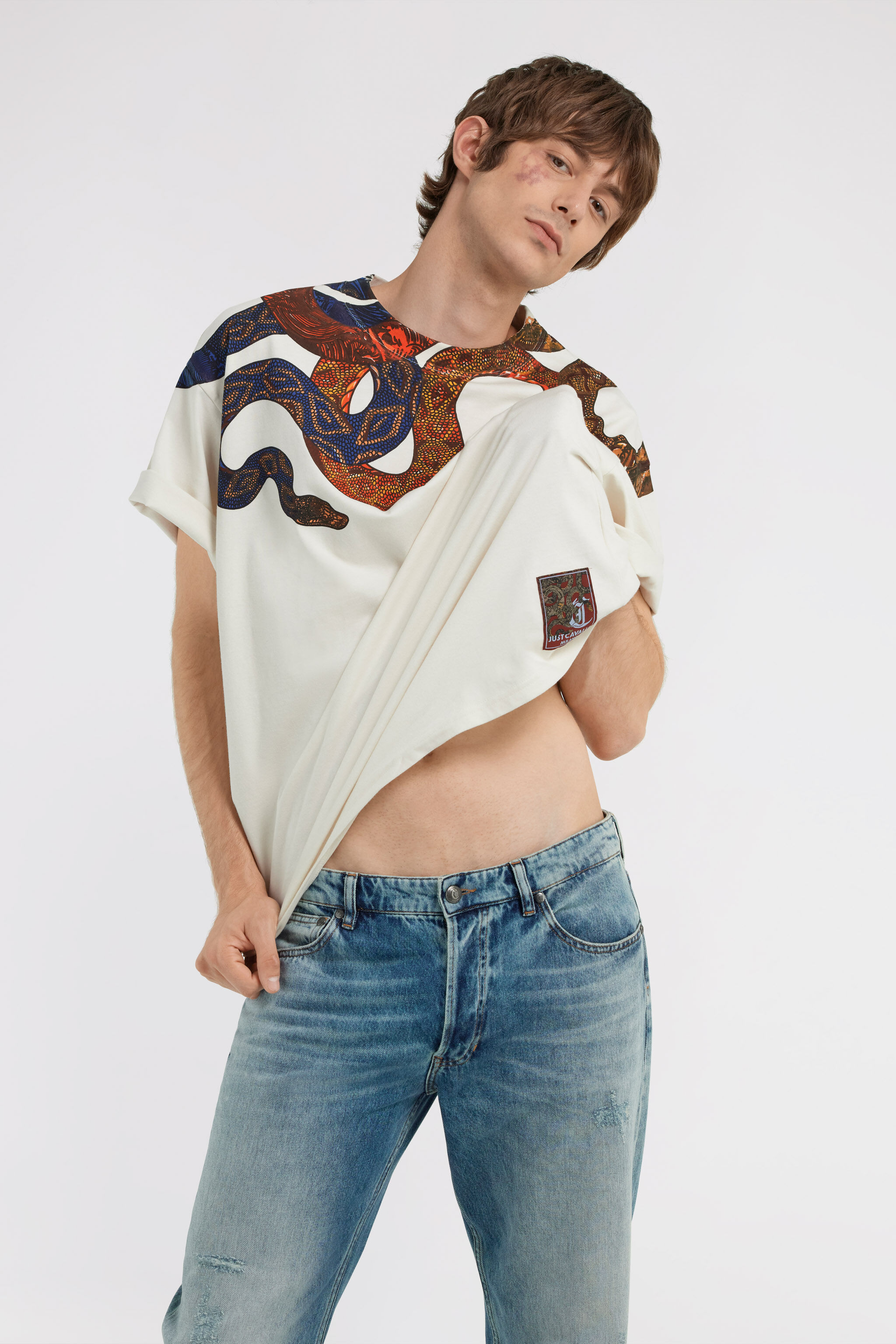 Just Cavalli T-shirt in Ivory for Men | Roberto Cavalli®