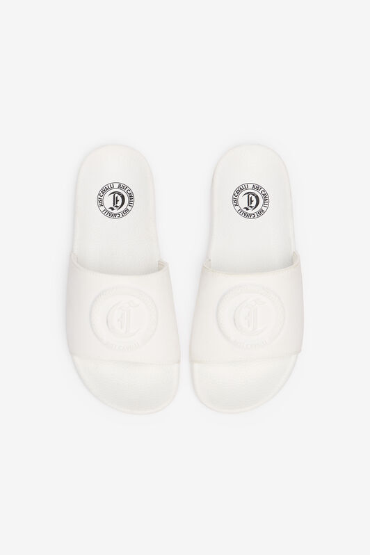 JC Slides Con Monogram JC E Logo Bianco UFS044-UF366