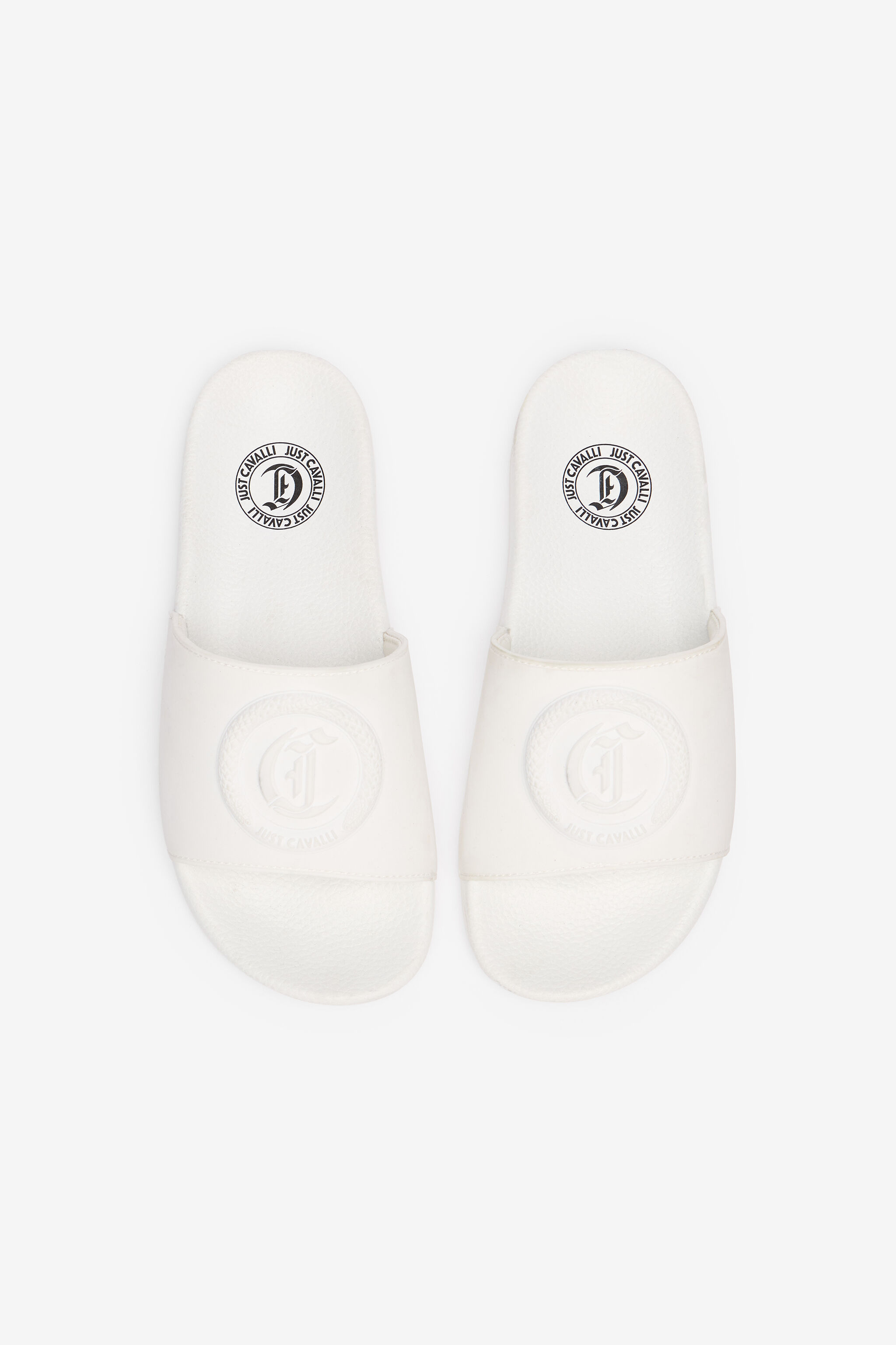JC Slides Con Monogram JC E Logo Bianco UFS044-UF366