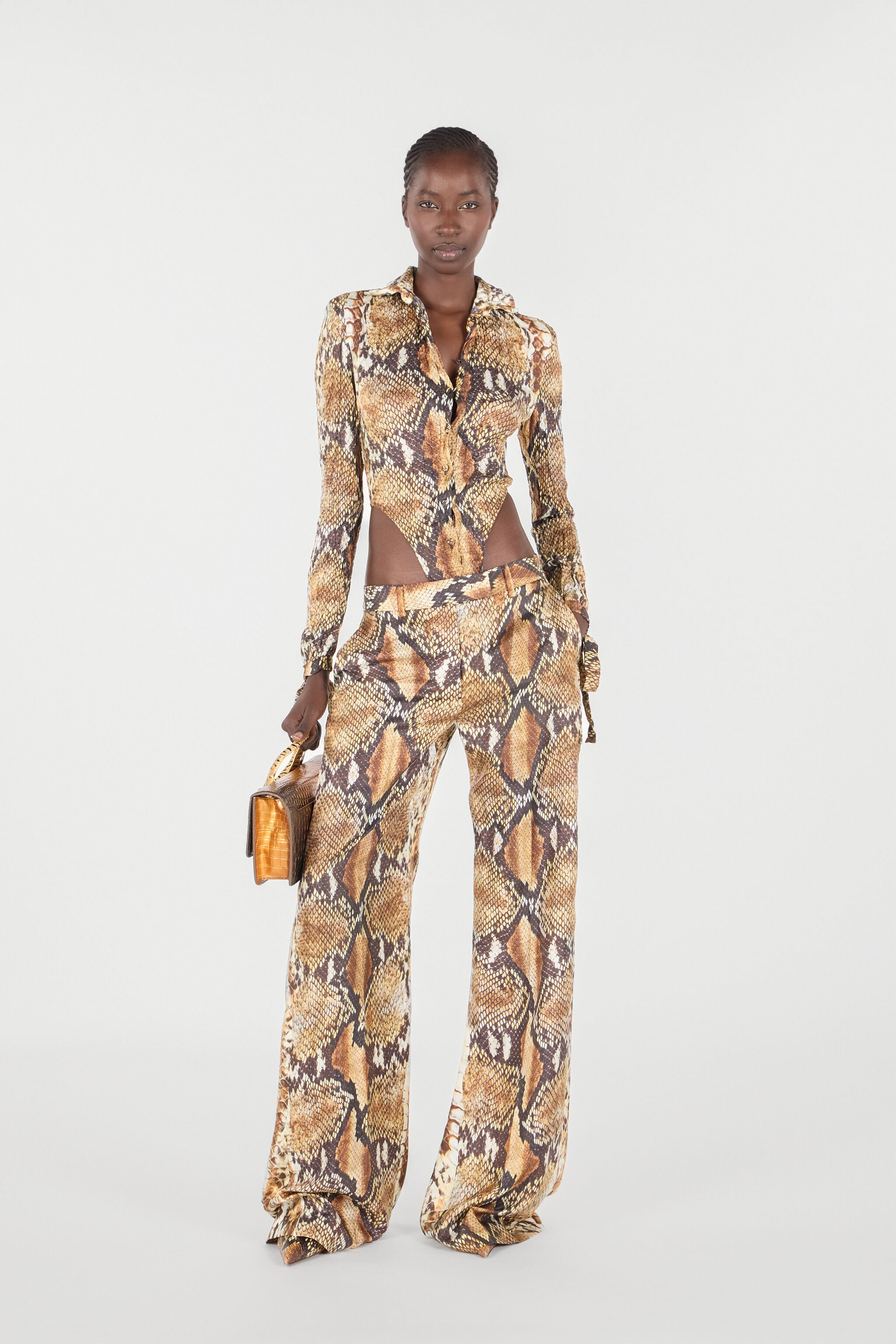 RC Python Print Trousers RC Python Print Trousers Brown UWT201-4QN93