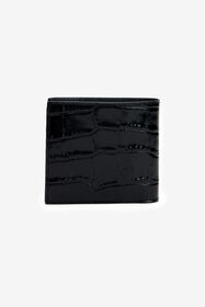 RC Crocodile-Embossed Leather Wallet BLACK WRA004-PZ975