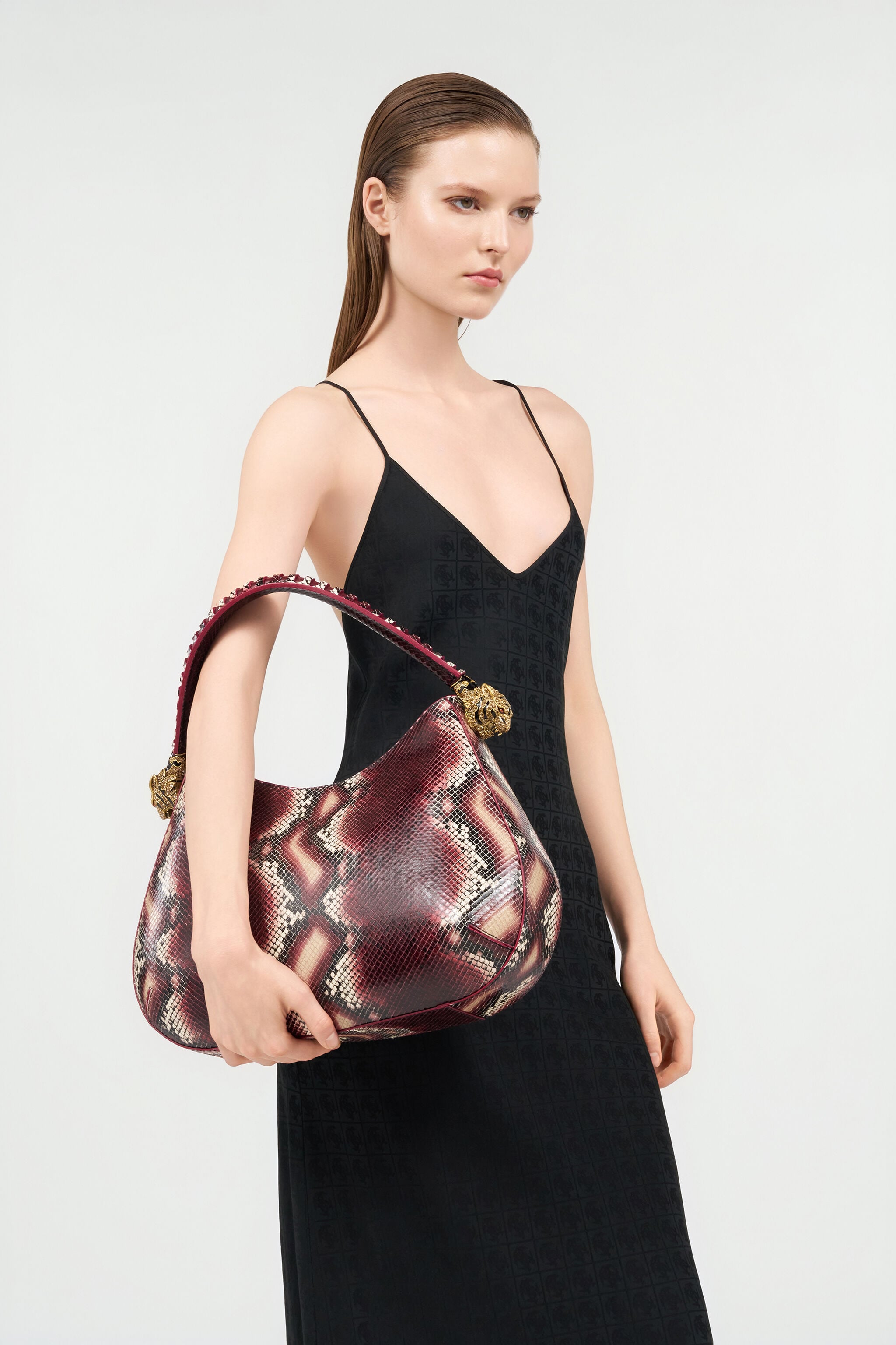 RC Roar Bag Python Print Shoulder Bag RC Roar Bag Python Print Shoulder Bag BORDEAUX/ROSSO TKB022-PZ02S
