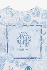 JU Marine-Print Cotton Dress Light blue UJT10T-7MO39