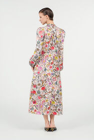 RC Abito Lungo in Seta con Stampa Florentine Flowers BEIGE WQT112-RYR29