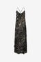 RC Robe midi avec imprimé Fur sur dentelle à effet destroy BLACK/BEIGE XWT102-7HT79