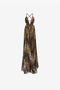 RC Robe longue en soie à imprimé tigré Marron QKT195-CTG77