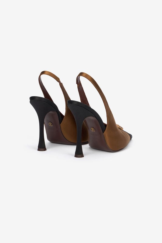 RC Brown And Black Slingbacks With Jewel Detail RC Brown And Black Slingbacks With Jewel Detail MARRONE/NERO VWS010-FL113