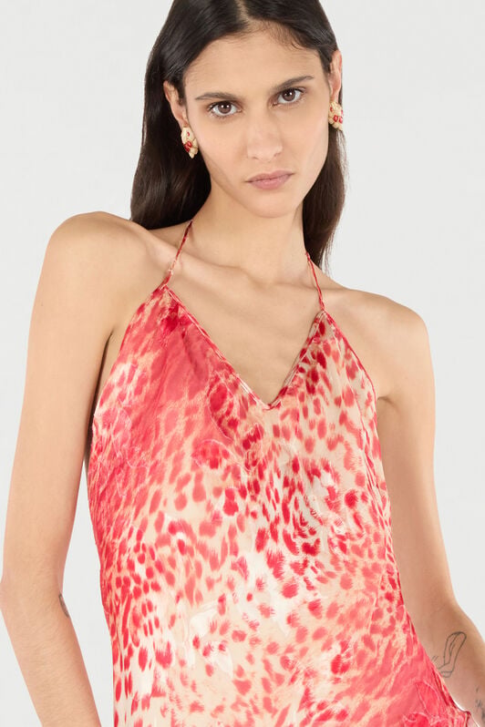 RC Mini Dress With Jaguar Skin Print RC Mini Dress With Jaguar Skin Print Red UKT113-HEN58