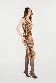 RC Vestido Midi Con Estampado Jaguar Skin Marrón VKT112-JMP73