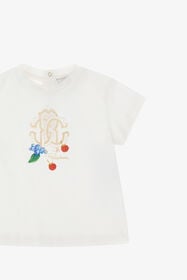 JU T-shirt à logo RC Blanc TJT605-JD001