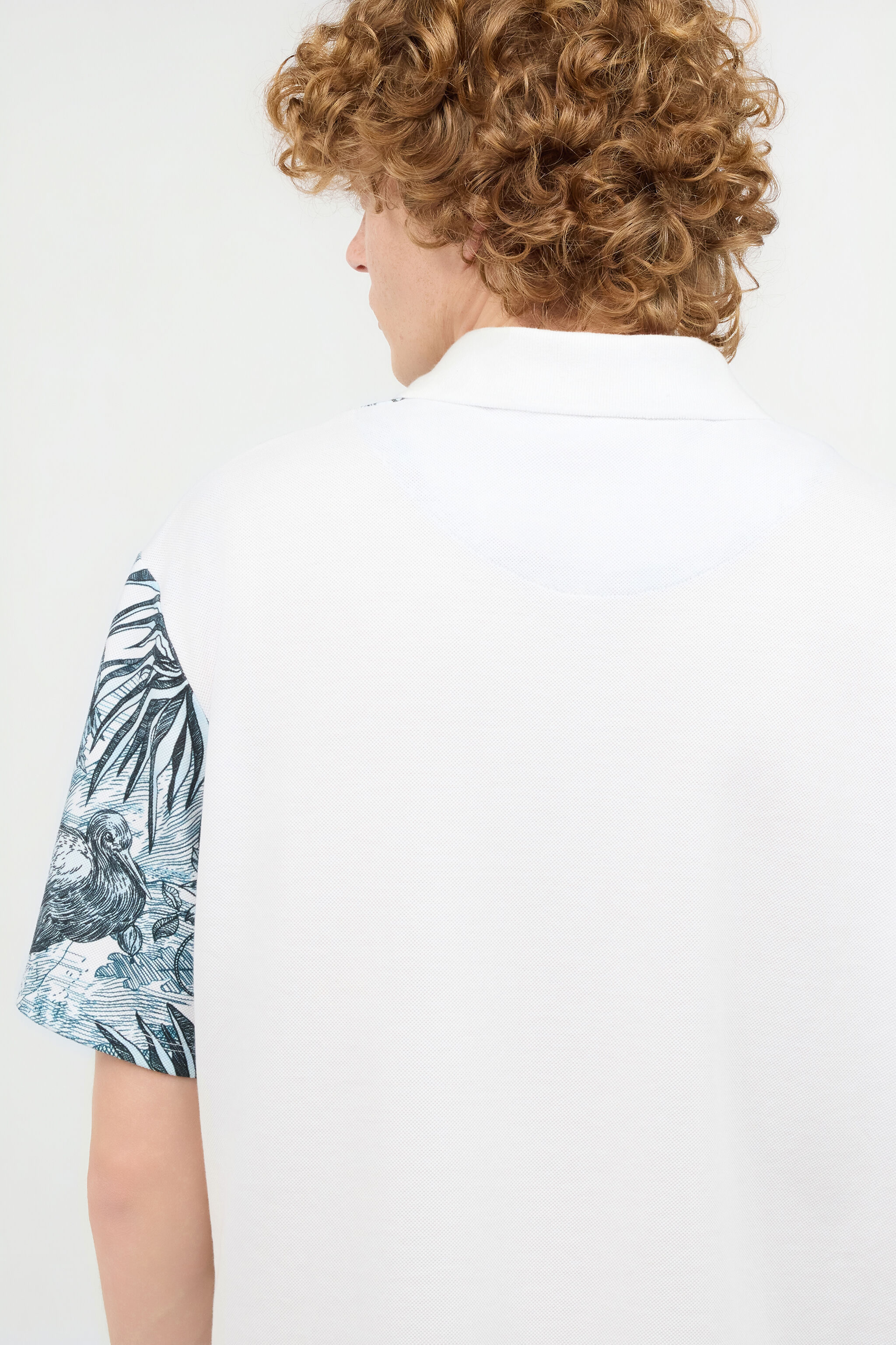 JC Polo Shirt With Jungle Print And Lettering JC Polo Shirt With Jungle Print And Lettering Light blue UFT018-UF038
