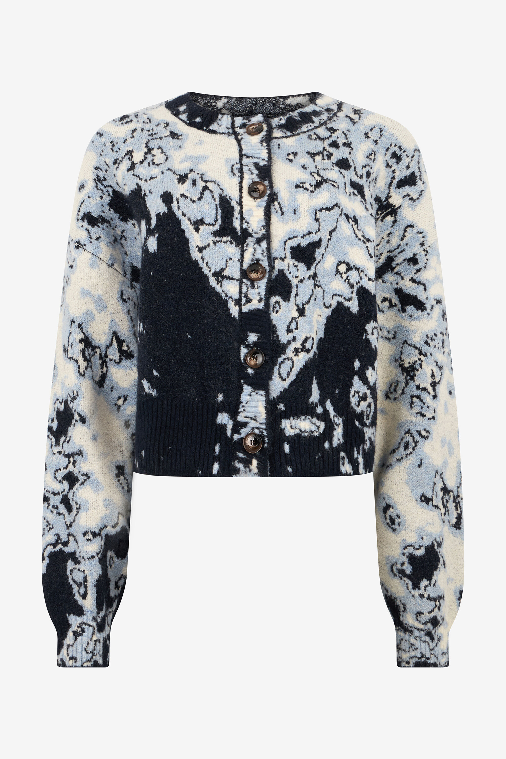 Abstract Jacquard Cardigan in BLUE APPALOUSA for Women | Roberto