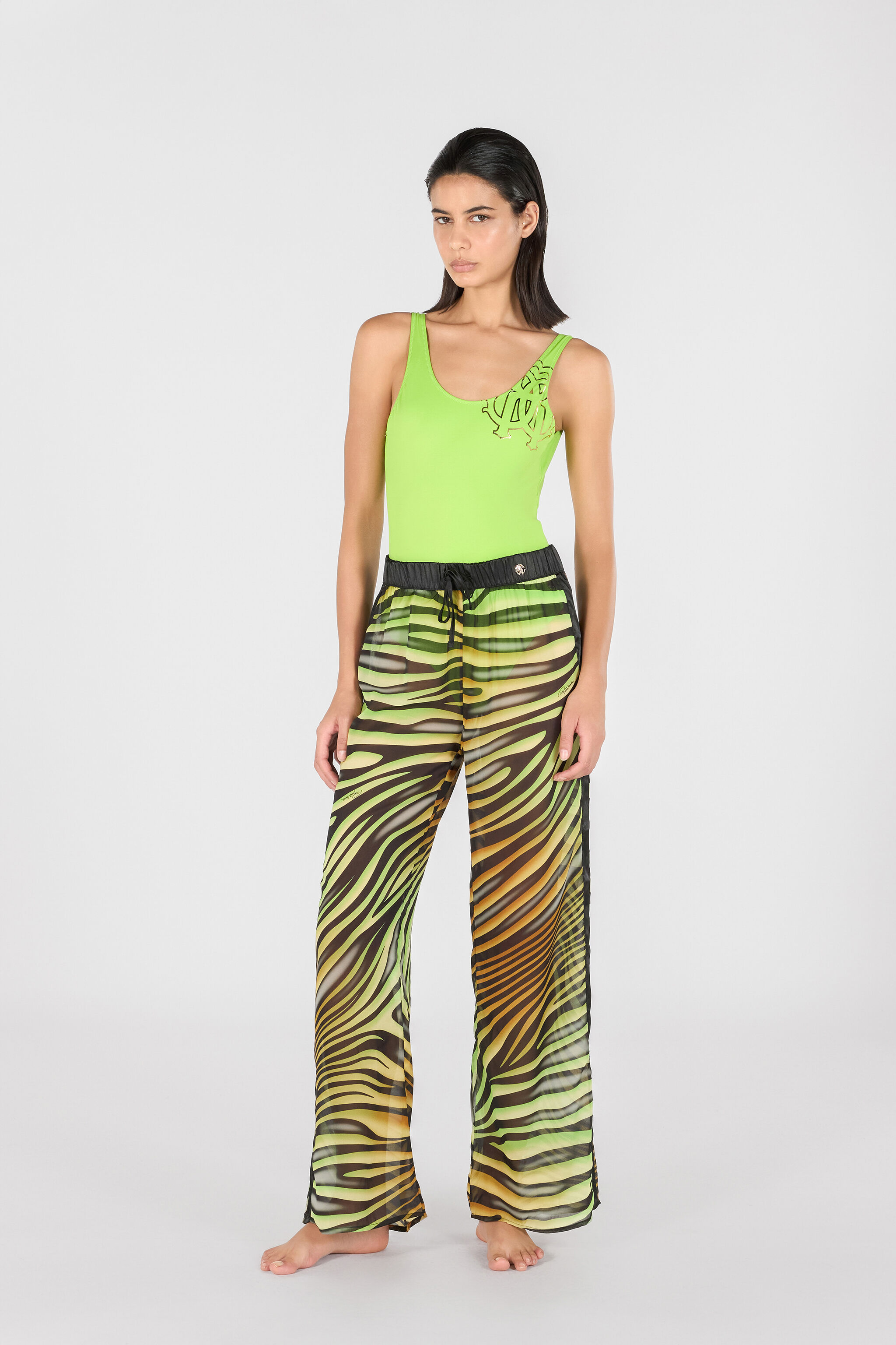 RC RC Monogram-Print Swimsuit Light green KSW01W-LL002