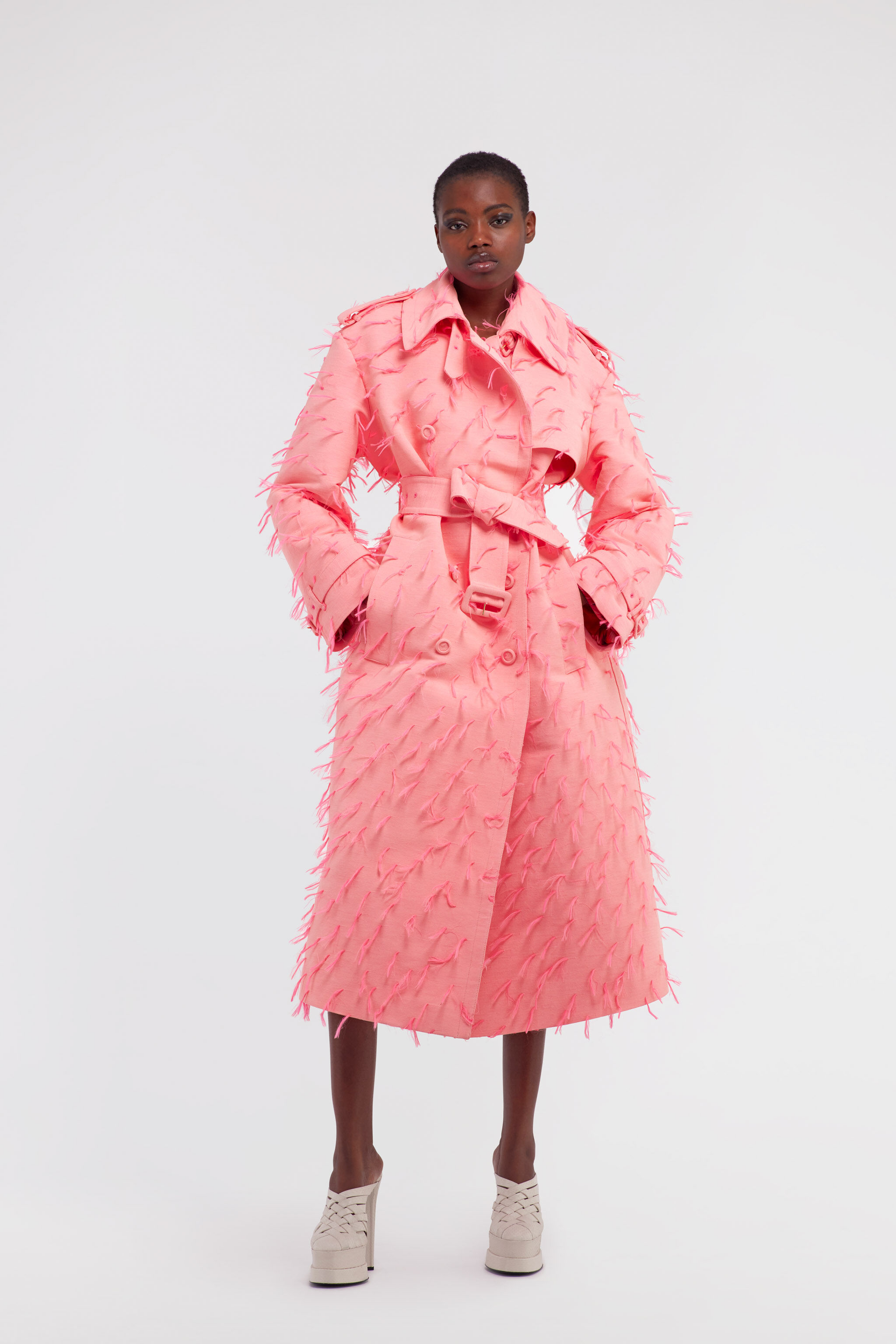 RC Coat with feathers RC Coat with feathers Fucsia SWT502-FA017