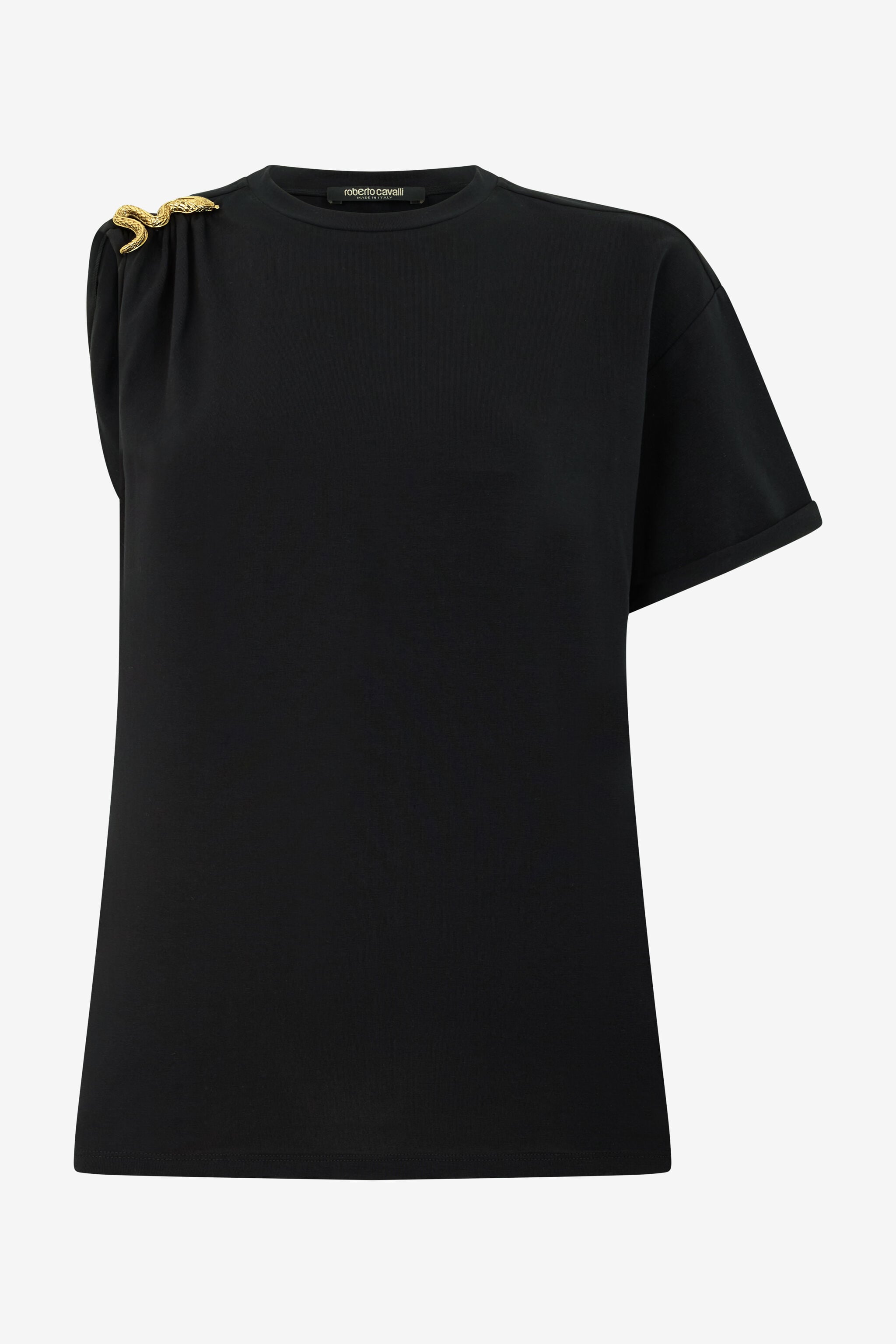 RC Baumwoll-T-Shirt mit Schmuckdetail RC Baumwoll-T-Shirt mit Schmuckdetail BLACK XQT607-JD006
