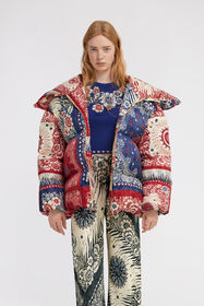 RC Bandana Print Puffer Jacket Blue TKT800-SRN05
