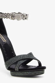 RC Panther-head high-heel sandals Black OQS032-PCS01