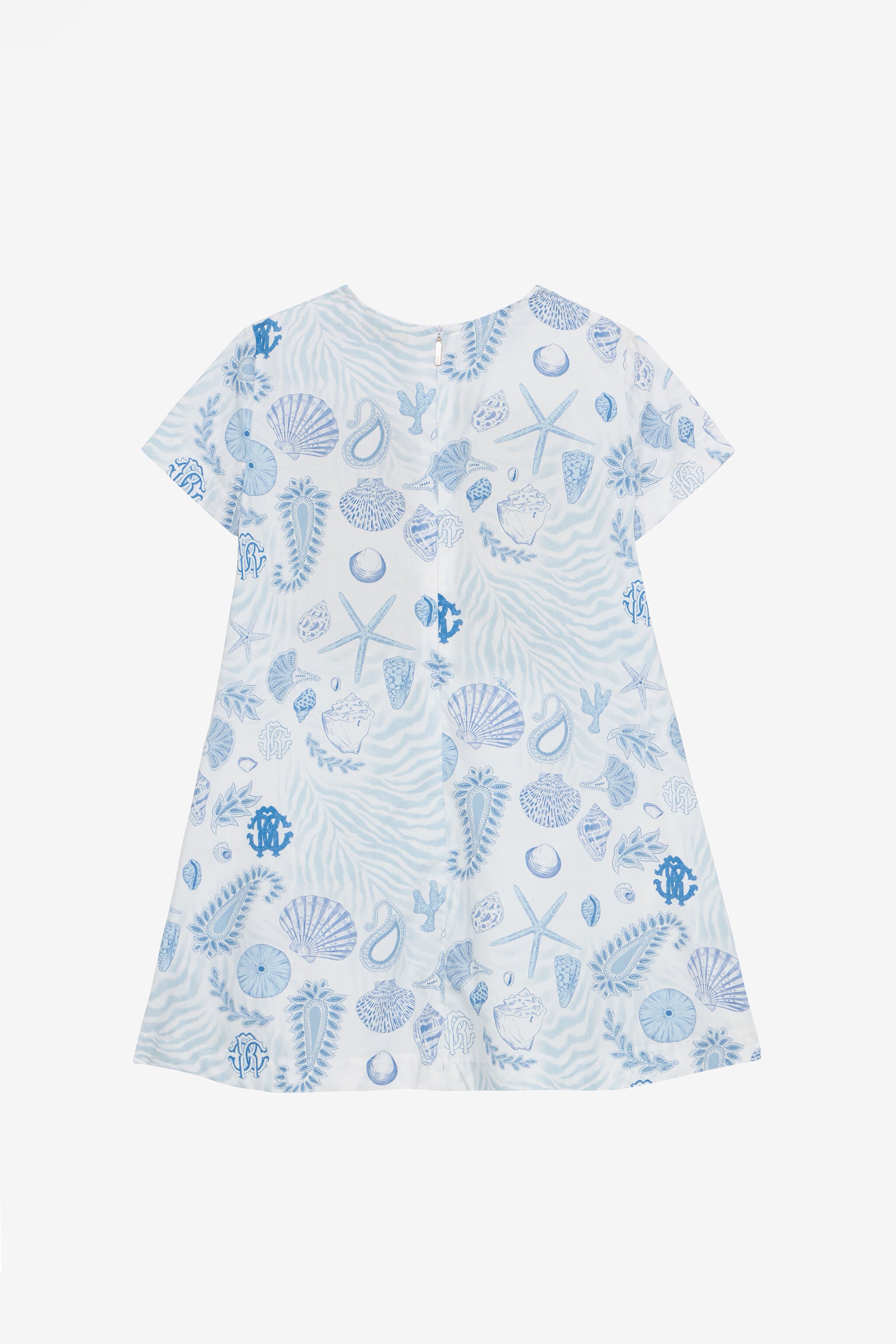 JU Marine-Print Cotton Dress JU Marine-Print Cotton Dress Light blue UJT10T-7MO39