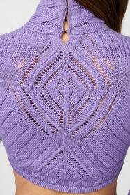 RC Maglia Crop Intrecciata A Collo Alto LILAC XWM611-MQ015