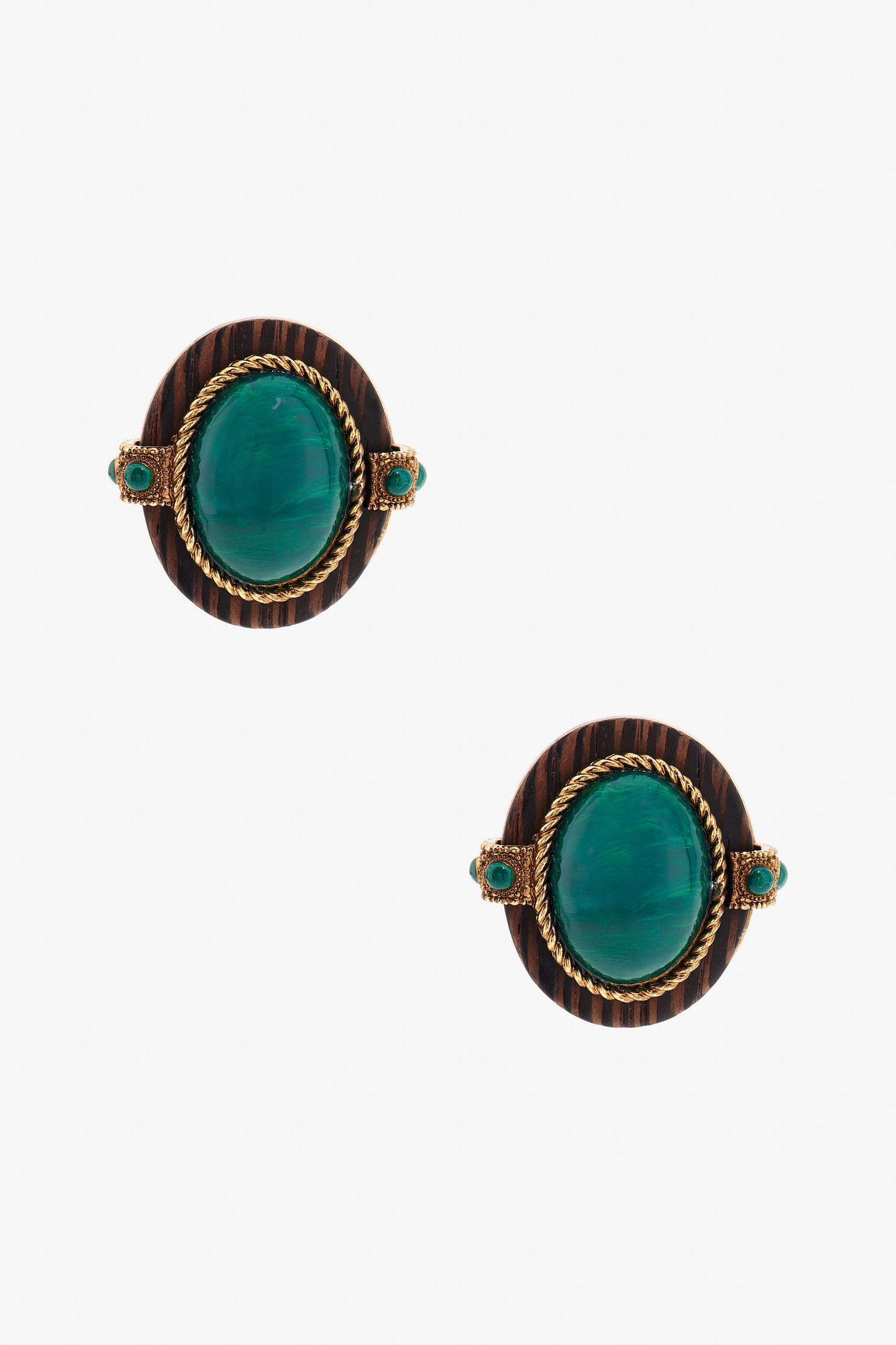 RC Orecchini Effetto Malachite Verde TKG011-AM014