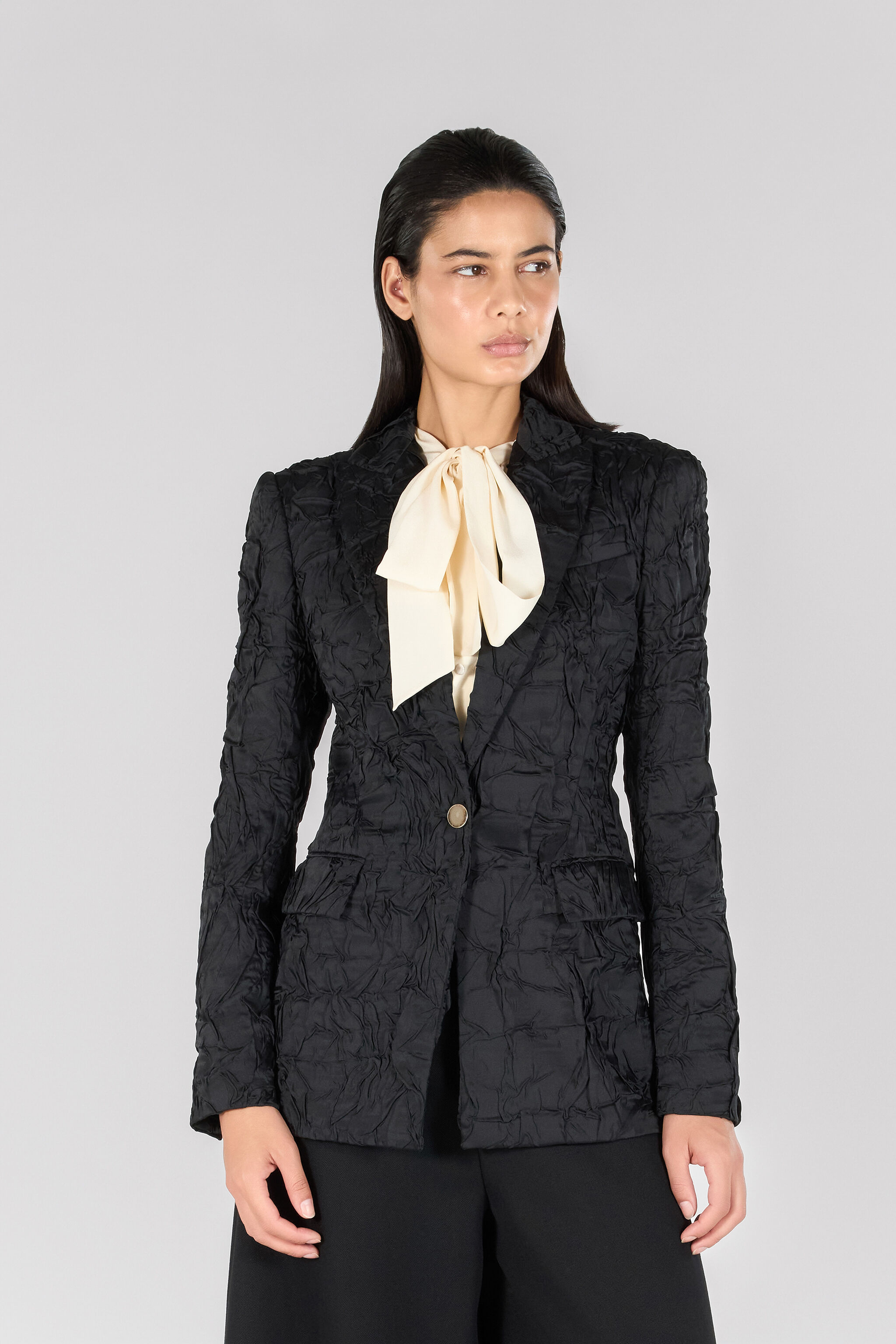 RC Crinkled-effect blazer RC Crinkled-effect blazer Black TWT401-RD034
