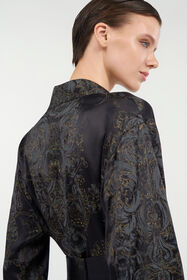 RC Ornamental Black Silk Kimono Dress BLACK WKT197-SZR36