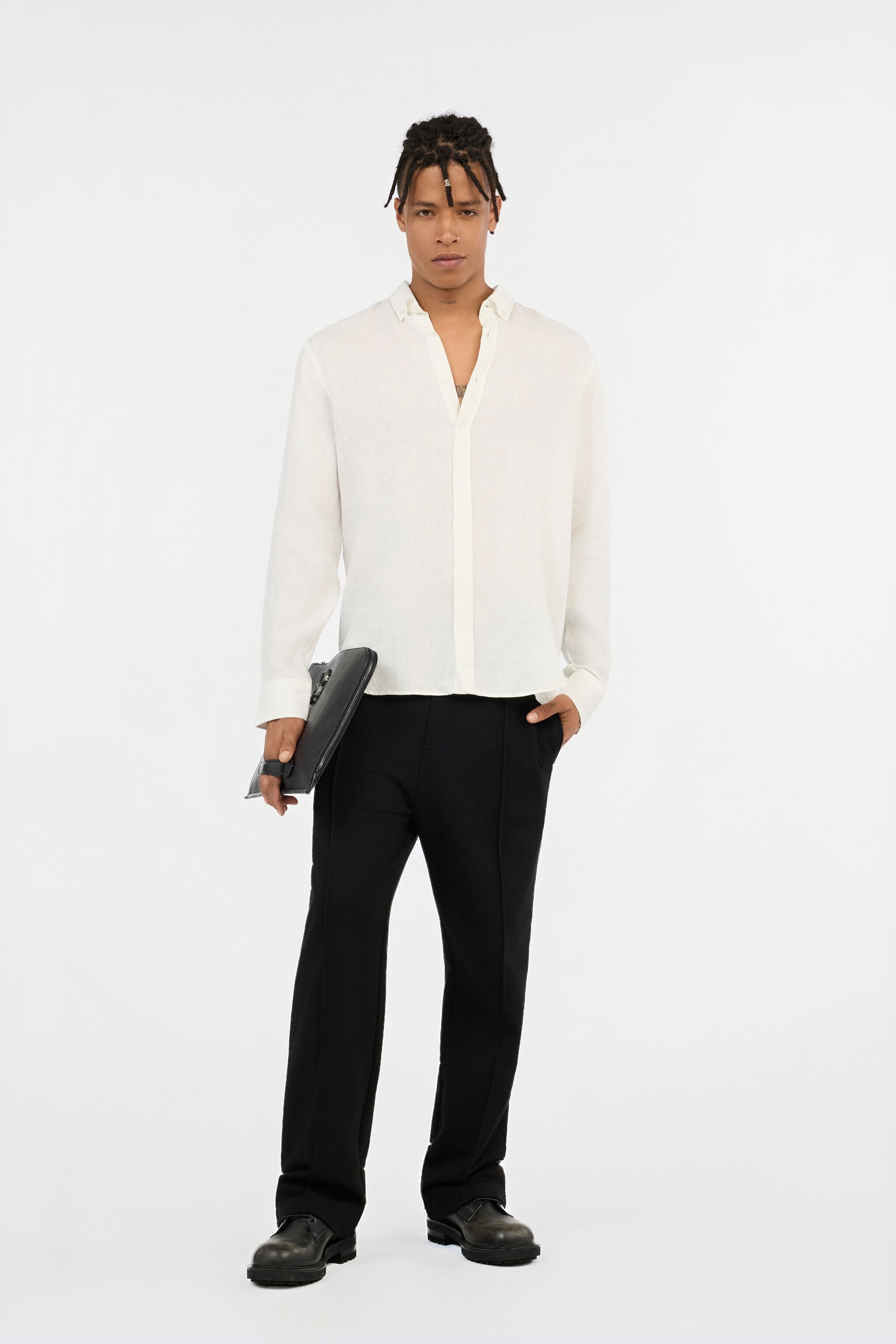 RC White Linen Shirt WHITE QOT70I-LG018
