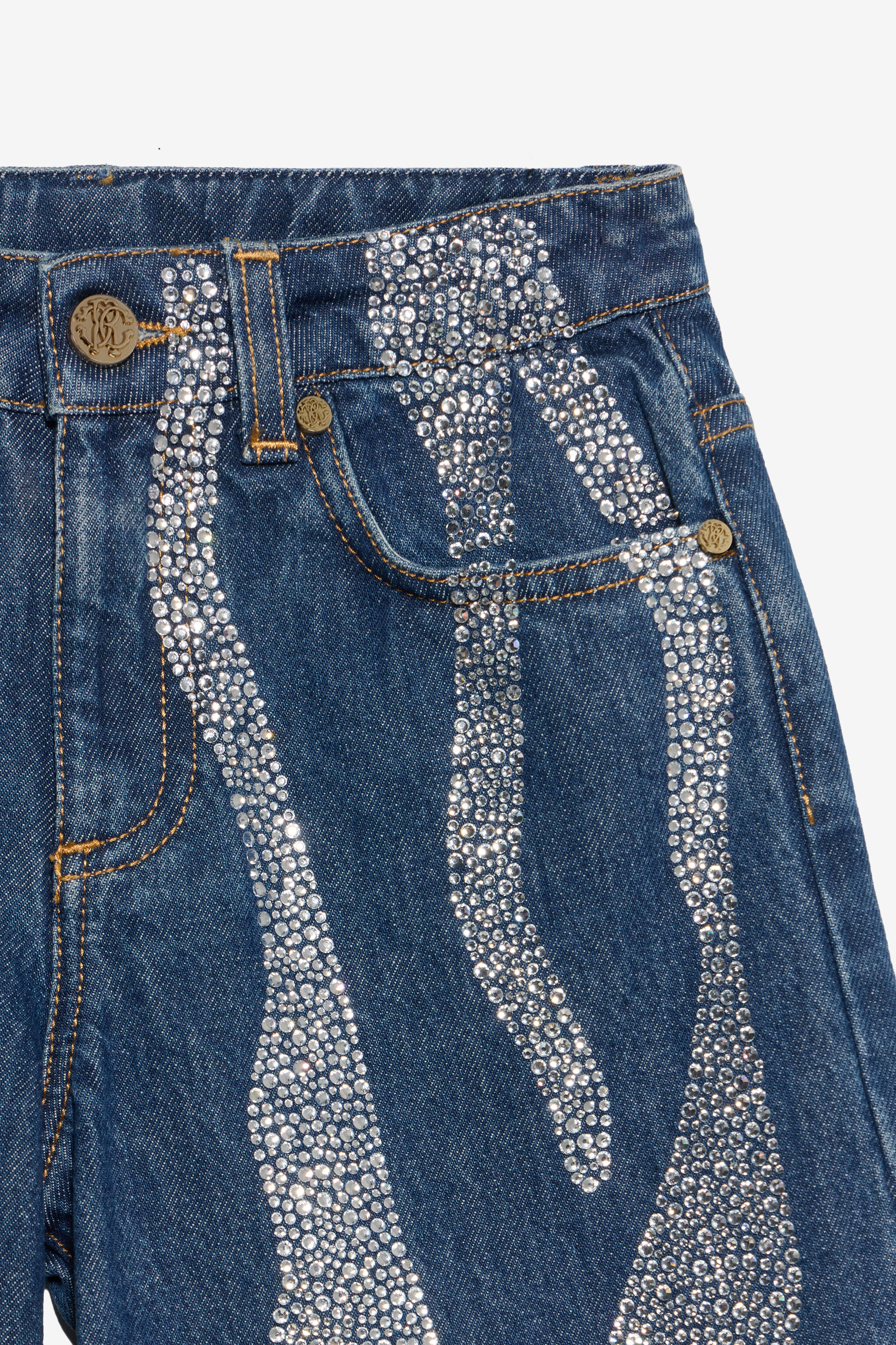 JU Denim-Hose mit Strassbesatz JU Denim-Hose mit Strassbesatz DENIM XJJ20I-DS010