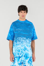 RC Stretto di Messina Print T-Shirt Blue UMT62A-7EN94