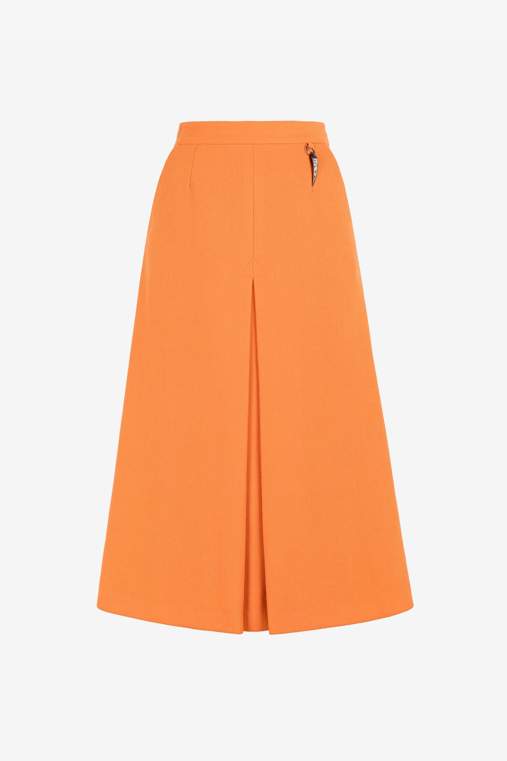 RC Flared wool skirt with fang pendant RC Flared wool skirt with fang pendant Orange RKT307-WR013