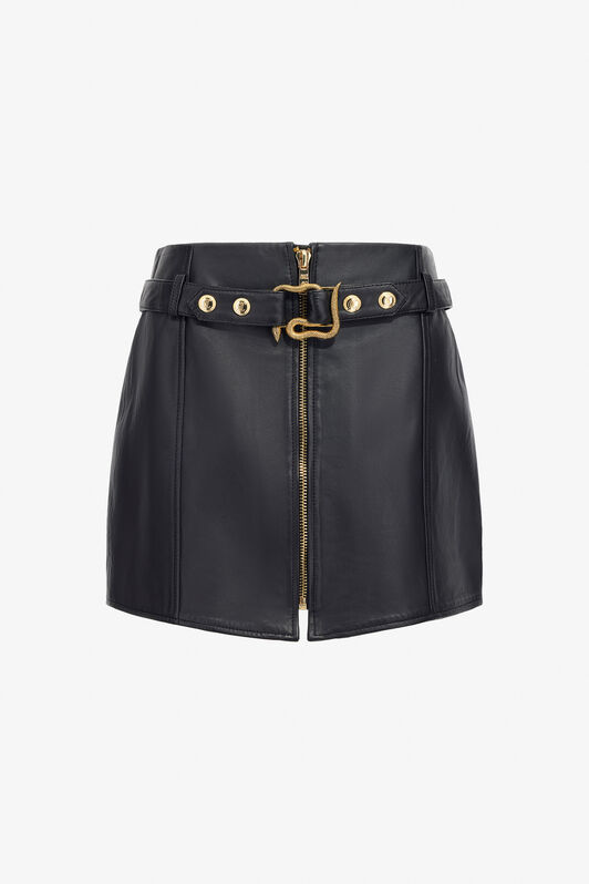 JC Just Cavalli leather skirt Black TFP006-TF135