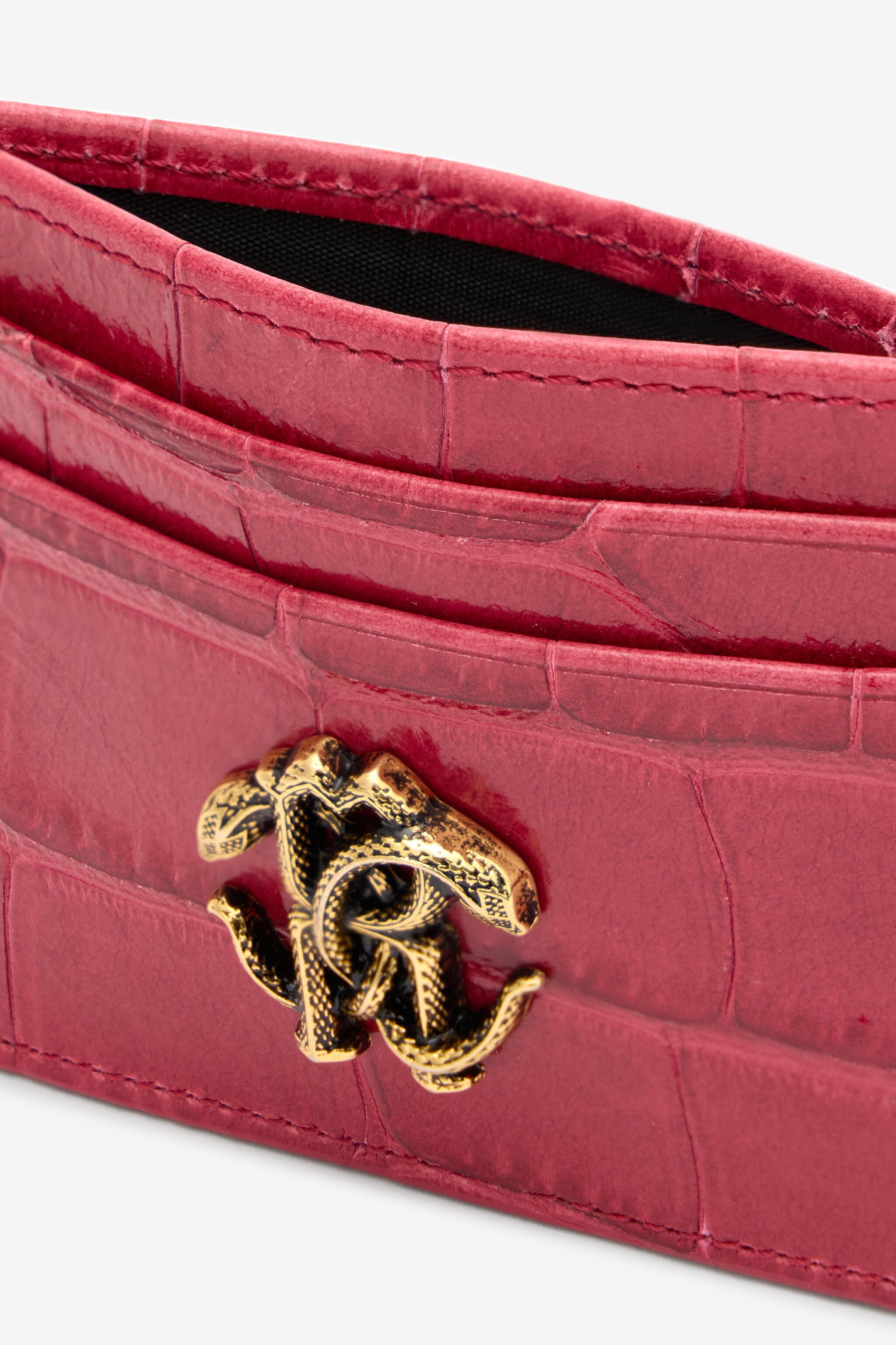 RC Crocodile Effect Card Holder ROSA ANTICO 112309 SKA004-PZ975