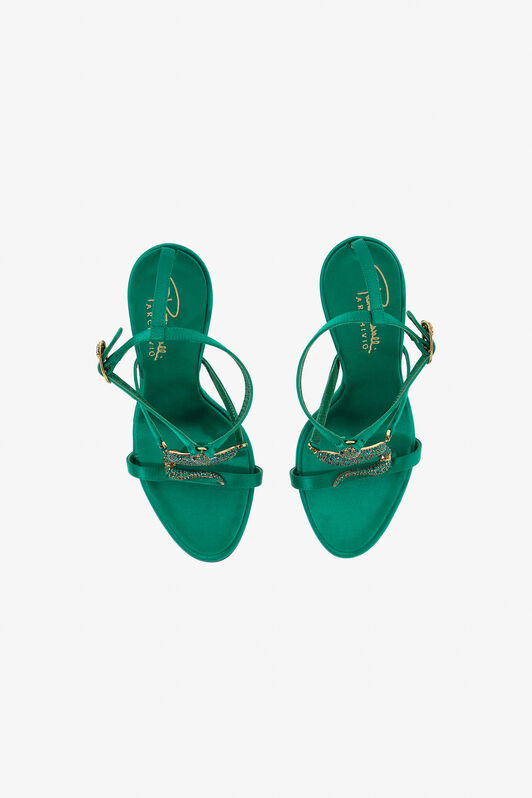 RC Snake-Embellished Sandals Green TKS110-FL113