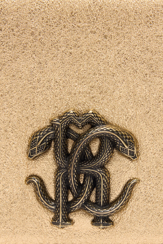 RC Cracked Leather Bag with Mirror Snake Monogram RC Cracked Leather Bag with Mirror Snake Monogram GOLD POB00C-PZO07